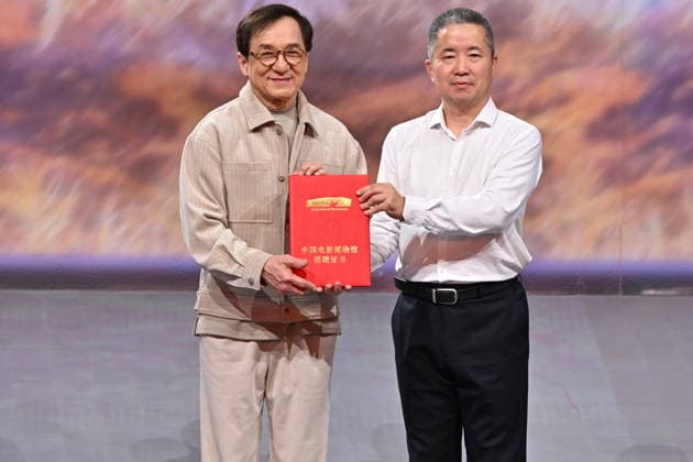 BEIJING, CHINA - MAY 14: Actor Jackie Chan (L) attends the press conference of the 7th Jackie Chan International Action Film Week on May 14, 2026 in Beijing, China.  Copyright: xVCGx 111641386838