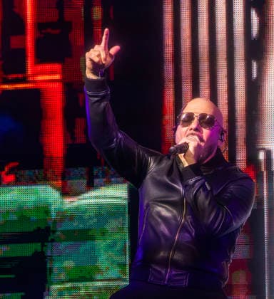 Pitbull performs on stage during the I AM BACK tour at the iTHINK Financial Amphitheater in West Palm Beach, Florida on Thursday, May 14, 2026.  MIA20260515106 GARYxIxROTHSTEIN