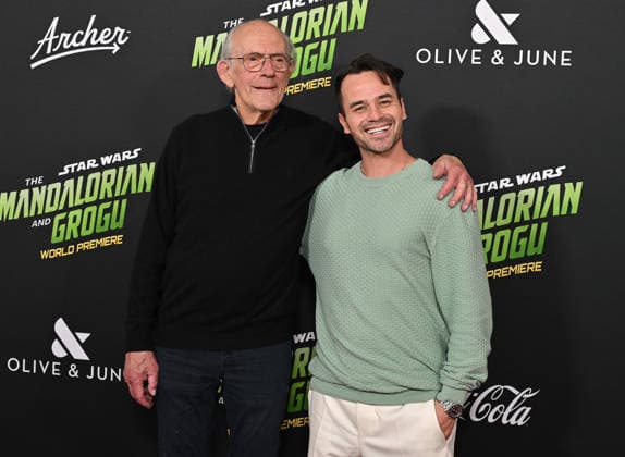 ˜Star Wars: The Mandalorian and Grogu™ World Premiere Christopher Lloyd and Daniel Logan arriving to Star Wars: The Mandalorian and Grogu world premiere held at the TCL Chinese Theatre on May 14, 2026 in Hollywood, CA. Hollywood TCL Chinese Theatre California USA Copyright: xLISAxOConnorx xAFF-USA.comx