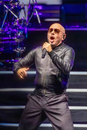 Pitbull performs on stage during the I AM BACK tour at the iTHINK Financial Amphitheater in West Palm Beach, Florida on Thursday, May 14, 2026.  MIA20260515113 GARYxIxROTHSTEIN