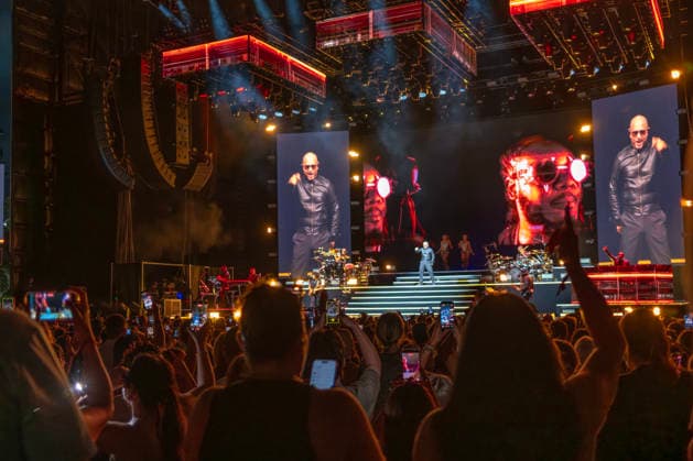 Pitbull performs on stage during the I AM BACK tour at the iTHINK Financial Amphitheater in West Palm Beach, Florida on Thursday, May 14, 2026.  MIA20260515123 GARYxIxROTHSTEIN