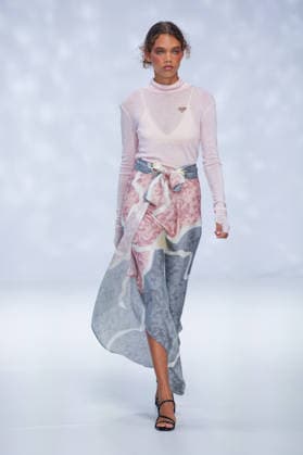 Australian Fashion Week 2026 - Runway - Ngali Cianne Woolley walks the runway during the Ngali Wander with Wonder Runway show at Australian Fashion Week 2026 at the Museum of Contemporary Art on May 15, 2026 in Sydney, Australia., Credit:IOIO IMAGES IOIO Avalon Australia, New South Wales, Sydney, Museum of Contemporary Art  Copyright: xIOIOxIMAGESx xIOIOx xAvalonx 1099145959