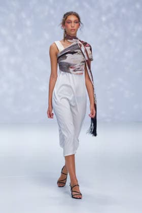 Australian Fashion Week 2026 - Runway - Ngali A model walks the runway during the Ngali Wander with Wonder Runway show at Australian Fashion Week 2026 at the Museum of Contemporary Art on May 15, 2026 in Sydney, Australia., Credit:IOIO IMAGES IOIO Avalon Australia, New South Wales, Sydney, Museum of Contemporary Art  Copyright: xIOIOxIMAGESx xIOIOx xAvalonx 1099146175