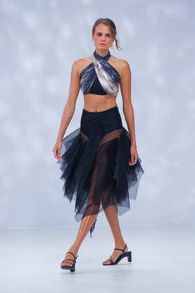 Australian Fashion Week 2026 - Runway - Ngali Billie-Jean Hamlet walks the runway during the Ngali Wander with Wonder Runway show at Australian Fashion Week 2026 at the Museum of Contemporary Art on May 15, 2026 in Sydney, Australia., Credit:IOIO IMAGES IOIO Avalon Australia, New South Wales, Sydney, Museum of Contemporary Art  Copyright: xIOIOxIMAGESx xIOIOx xAvalonx 1099146192