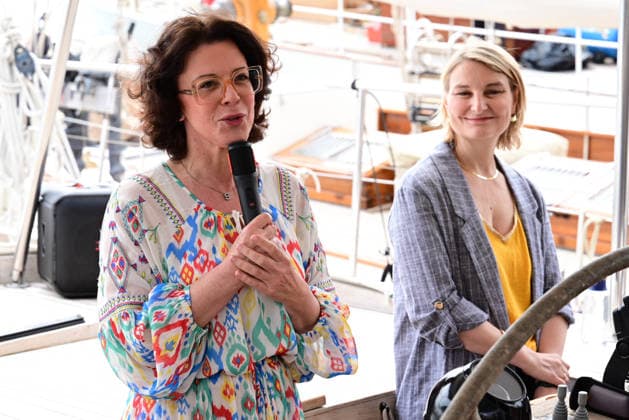 Presentation of the 5th Ecoprod Prize in the presence of Aure Atika, jury president, on the Blue Panda boat on Friday, May 15th, during the 79th Cannes Film Festival 2026 Romain Doucelin Bestimage Cannes France  Copyright: xRomainxDoucelinx xBestimagexRomainxDoucelinx xBestimagex