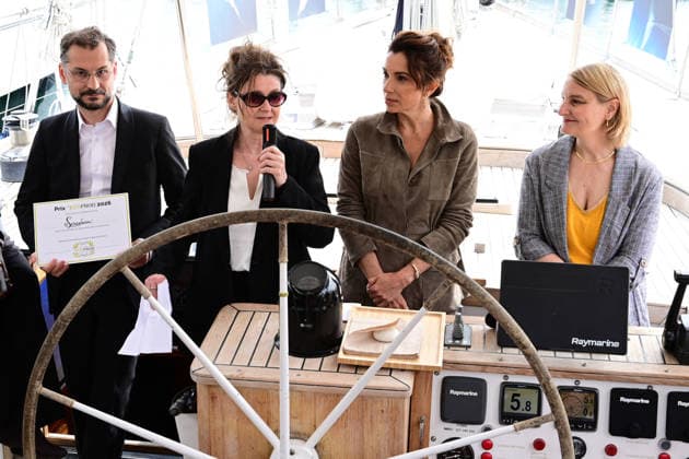 Presentation of the 5th Ecoprod Prize in the presence of Aure Atika, jury president, on the Blue Panda boat on Friday, May 15th, during the 79th Cannes Film Festival 2026 Romain Doucelin Bestimage Cannes France  Copyright: xRomainxDoucelinx xBestimagexRomainxDoucelinx xBestimagex