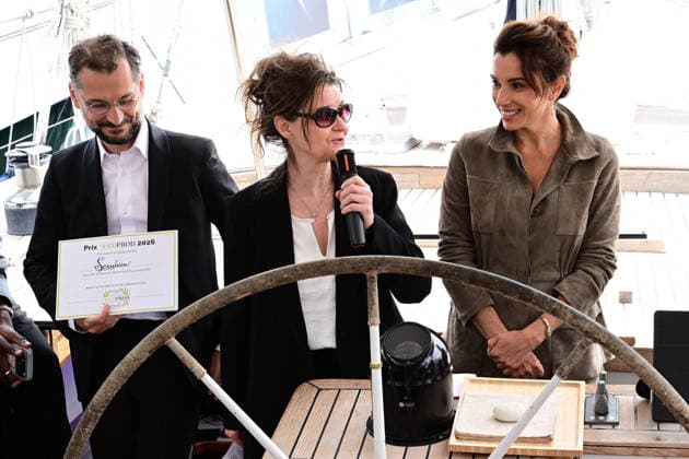 Presentation of the 5th Ecoprod Prize in the presence of Aure Atika, jury president, on the Blue Panda boat on Friday, May 15th, during the 79th Cannes Film Festival 2026 Romain Doucelin Bestimage Cannes France  Copyright: xRomainxDoucelinx xBestimagexRomainxDoucelinx xBestimagex
