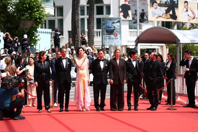 May 15, 2026, Cannes, Cote D azur, France: JEAN-CHARLES CLICHET, MARIE BUNEL, VIRGINIE EFIRA, RYUSUKE HAMAGUCHI, TAO OKAMOTO, KODAI KUROSAKI and KYOZO NAGATSUKA on the red carpet for the screening of ALL OF A SUDDEN at the 79th Annual Cannes Film Festival at Palais des Festivals in Cannes, France Cannes France - ZUMAc179 20260515_zep_c179_070 Copyright: xMickaelxChavetx