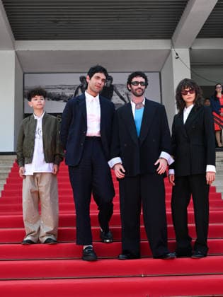 IPA84718074 - Cannes, 79th Cannes Film Festival 2026, Day 4 - Red Carpet Film Club Kid. Pictured are Reggie Absolom, Diego Calva, Jordan Firstman, Cara Delevingne  Copyright: xSimonexComix xPoolxPhotoxEventsx07x 84718074