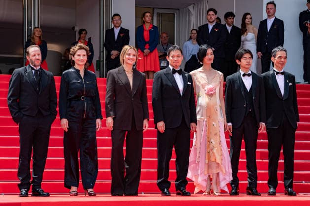 Cannes All Of A Sudden screening NG Marie Bunel, Virginie Efira, Ryusuke Hamaguchi, Tao Okamoto, Kodai Kurosaki, Kyozo Nagatsuka, Heloise Janjaud and a guest attending the Press Conference for ‘Soudain (All Of A Sudden)’ in Cannes at Palais Des Festivals in Cannes, France on May 15 2026 as part of the 79th Cannes Film Festival. Photo by Nicolas Genin ABACAPRESS.COM Cannes France  Copyright: xGeninxNicolas ABACAx