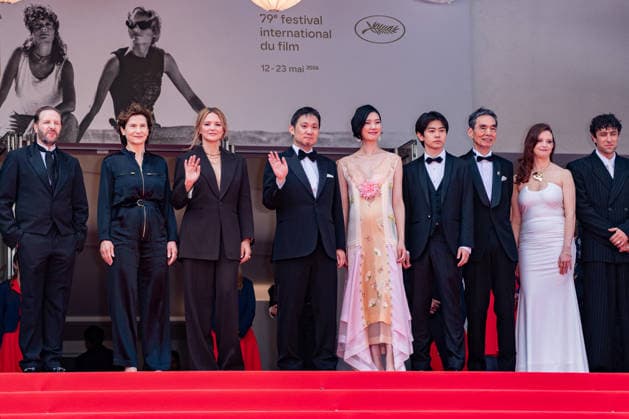 Cannes All Of A Sudden screening NG Marie Bunel, Virginie Efira, Ryusuke Hamaguchi, Tao Okamoto, Kodai Kurosaki, Kyozo Nagatsuka, Heloise Janjaud and a guest attending the Press Conference for ‘Soudain (All Of A Sudden)’ in Cannes at Palais Des Festivals in Cannes, France on May 15 2026 as part of the 79th Cannes Film Festival. Photo by Nicolas Genin ABACAPRESS.COM Cannes France  Copyright: xGeninxNicolas ABACAx