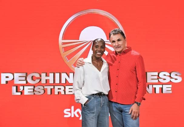 IPA84719323 - Milan,Italy Beijing Express 2026 The Far East photocall with the three finalist couples In the photo:Fiona May and Patrick Stevens I FAST  Copyright: xNickxZonnax xNickxZonnax 84719323