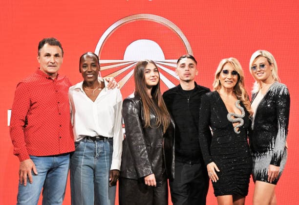 IPA84721408 - Milan,Italy Beijing Express 2026 The Far East photocall with winners Chanel Totti and Filippo Laurino I RACCOMMENDED In the photo:Chanel Totti and Filippo Laurino THE RECOMMENDED with Jo Squillo and Michelle Masullo THE DJs,Fiona May and Patrick Stevens THE FAST  Copyright: xNickxZonnax xNickxZonnax 84721408