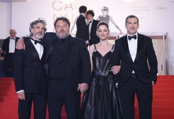 Cannes - Karma Red Carpet Exit Leonardo Sbaraglia, Denis Menochet, Marion Cotillard and Guillaume Canet leaving the Karma screening on the red carpet during the 79th annual Cannes Film Festival at Palais des Festivals on May 15, 2026 in Cannes, France. Photo by Jerome Domine ABACAPRESS.COM Cannes France  Copyright: xDominexJerome ABACAx