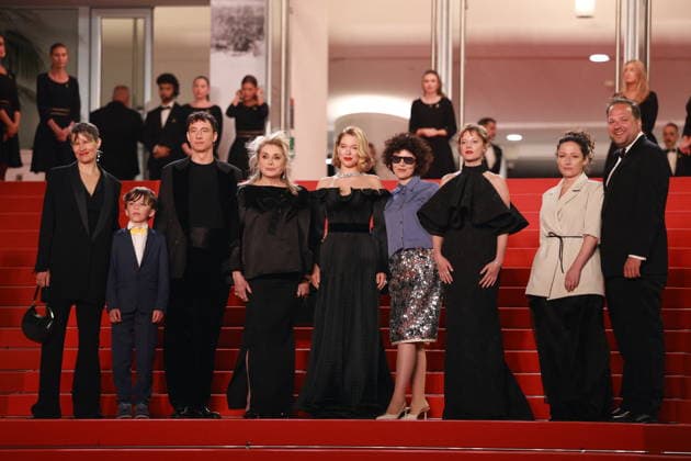 Cannes - Gentle Monster Red Carpet (L-R) Camille Dalmais, Malo Blanchet, Laurence Rupp, Catherine Deneuve, Lea Seydoux, Marie Kreutzer and Jella Haase attend the Gentle Monster screening on the red carpet during the 79th annual Cannes Film Festival at Palais des Festivals on May 15, 2026 in Cannes, France. Photo by Jerome Domine ABACAPRESS.COM Cannes France  Copyright: xDominexJerome ABACAx