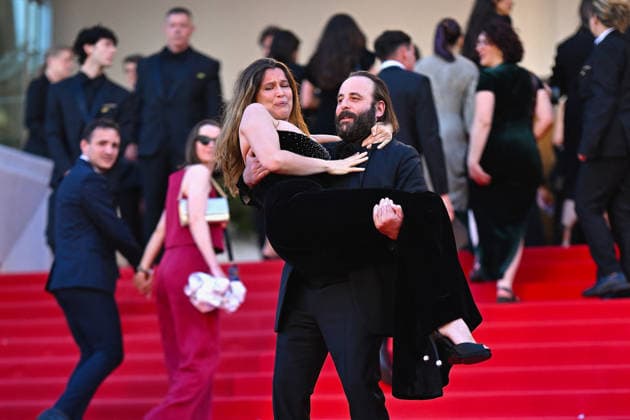 Cannes Karma Red Carpet. FC Laetitia Casta and Vincent Macaigne attending the Karma red carpet during the 79th Cannes Film Festival in Cannes, France on May 15, 2026. Photo by Franck Castel ABACAPRESS.COM Cannes  Copyright: xCastelxFranck ABACAx