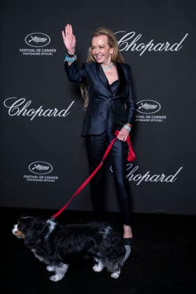 Caroline Scheufele and her dog Byron at the Chopard Trophy dinner at the Carlton Beach Club during the 79th Cannes International Film Festival on 15 May 2026 Olivier Borde Bestimage the Chopard Trophy dinner at the Carlton Beach Club during the 79th Cannes International Film Festival on 15 May 2026 Cannes France  Copyright: xOLIVIERxBORDEx xBESTIMAGExOLIVIERxBORDEx xBESTIMAGEx
