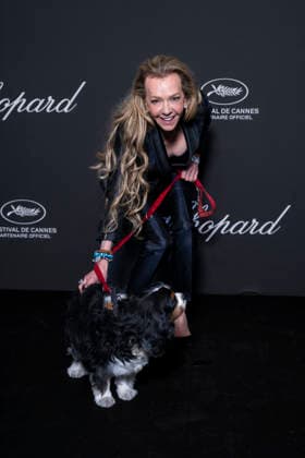 Caroline Scheufele and her dog Byron at the Chopard Trophy dinner at the Carlton Beach Club during the 79th Cannes International Film Festival on 15 May 2026 Olivier Borde Bestimage the Chopard Trophy dinner at the Carlton Beach Club during the 79th Cannes International Film Festival on 15 May 2026 Cannes France  Copyright: xOLIVIERxBORDEx xBESTIMAGExOLIVIERxBORDEx xBESTIMAGEx