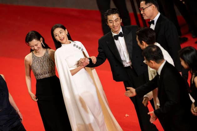 Cannes Gun Che Colony Red Carpet EB South Korean actor Jun Ji-Hyun, South Korean actor Ji Chang-Wook, South Korean actor Koo Kyo-Hwan, South Korean actress Shin Hyeon-Bin during the Gun-Che Colony red carpet during the 79th Cannes Film Festival in Cannes, France on May 15, 2026. Photo by Eliot Blondet ABACAPRESS.COM Cannes France France  Copyright: xBlondetxEliot ABACAx