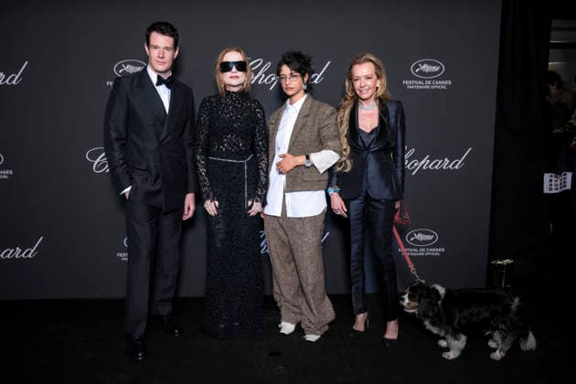 Connor Swindells, Isabelle Huppert, Odessa A zion and Caroline Scheufele at the Chopard Trophy dinner at the Carlton Beach Club during the 79th Cannes International Film Festival on 15 May 2026 Olivier Borde Bestimage the Chopard Trophy dinner at the Carlton Beach Club during the 79th Cannes International Film Festival on 15 May 2026 Cannes France  Copyright: xOLIVIERxBORDEx xBESTIMAGExOLIVIERxBORDEx xBESTIMAGEx