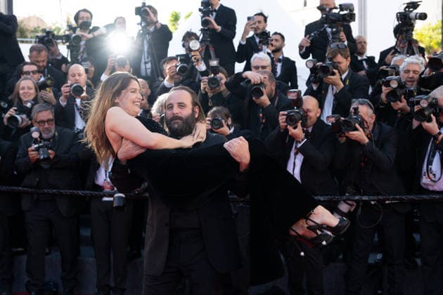 Cannes Karma Red Carpet LZ Laetitia Casta and Vincent Macaigne attending the red carpet screening of Karma during the 79th Cannes Film Festival in Cannes on May 15, 2026. Photo by Laurent Zabulon ABACAPRESS.COM Cannes  Copyright: xZabulonxLaurentx