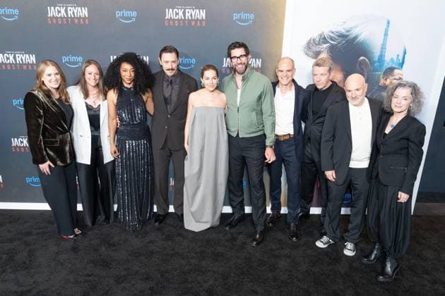 May 15, 2026, Bronx, New York, USA: New York, NY, May 15, 2026: Julie Rappaport, Allyson Seeger, Betty Gabriel, JJ Feild, Sienna Miller, John Krasinski, Michael Kelly, Max Beesley, Andrew Bernstein and Courtenay Valenti attend World Premiere of Amazon MGM Studios Tom Clancy s Jack Ryan: Ghost War at Regal Times Square Bronx USA - ZUMAr339 20260515_znp_r339_066 Copyright: xLevxRadinx