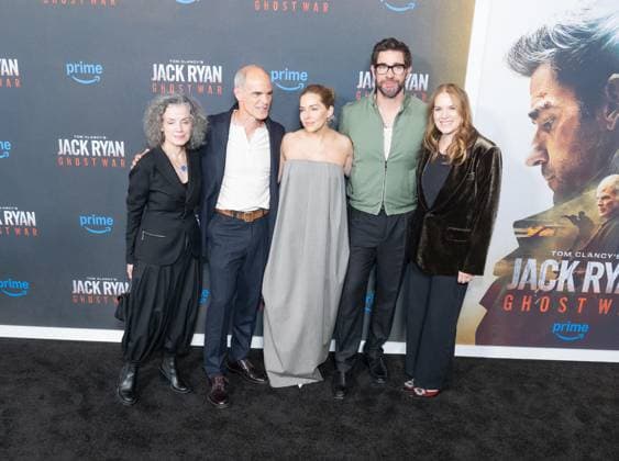 May 15, 2026, Bronx, New York, USA: New York, NY, May 15, 2026: Courtenay Valenti, Michael Kelly, Sienna Miller, John Krasinski and Julie Rappaport attend World Premiere of Amazon MGM Studios Tom Clancy s Jack Ryan: Ghost War at Regal Times Square Bronx USA - ZUMAr339 20260515_znp_r339_067 Copyright: xLevxRadinx