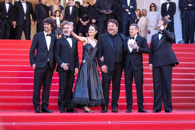 May 15, 2026, Cannes, France, France: (L-R) Simon Jacquet, Leonardo Sbaraglia, Marion Cotillard, Denis MÃ nochet, Guillaume Canet and Yodelice attends the red carpet of Karma at the 79th Cannes Film Festival in Cannes, France. Cannes France  - ZUMAs197 20260515_aaa_s197_487 Copyright: xMarcoxBaradax