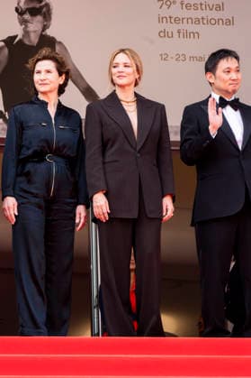 79th Cannes Film Festival Red carpet of the movie -Soudain- Palais des Festivals - Cannes, France Marie Bunel;Virginie Efira;Ryusuke Hamaguchi 79th Cannes Film Festival Red carpet of the movie -Soudain- Palais des Festivals - Cannes, France 15th May 2026 SGPItalia id 134688_038 *Not Exclusive  Copyright: xALFONSOxCATALANO SGPITALIAx