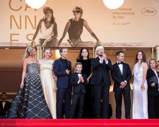 79th Cannes Film Festival Red carpet of the movie -Karma- part 2 Palais des Festivals - Cannes, France Olga Hoffmann;Kelly Eviston-Quinnett;Edouard Philipponat;Clark Shotwell;Ella Bleu Travolta;Jason Berger;Amy Laslett 79th Cannes Film Festival Red carpet of the movie -Karma- part 2 Palais des Festivals - Cannes, France 15th May 2026 SGPItalia id 134688_041 *Not Exclusive  Copyright: xMAXxMONTINGELLI SGPx