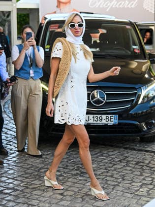 IPA84742451 - Cannes, 79th Cannes Film Festival 2026, day 5 -exits and VIP arrivals at the hotel In the photo: Doukissa Nomikou Theodoridi  Copyright: xSimonexComix xPoolxPhotoxEventsx07x 84742451