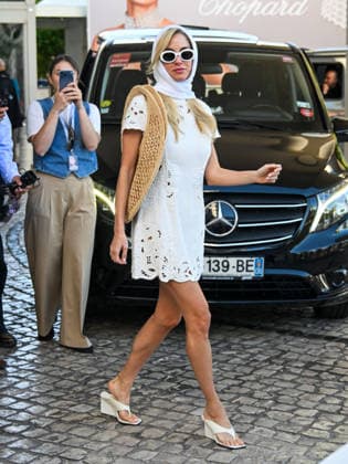 IPA84742456 - Cannes, 79th Cannes Film Festival 2026, day 5 -exits and VIP arrivals at the hotel In the photo: Doukissa Nomikou Theodoridi  Copyright: xSimonexComix xPoolxPhotoxEventsx07x 84742456