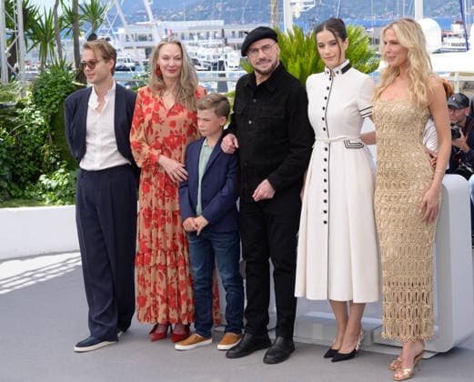 Propeller One Way Night Coach Photocall at 79th Festival de Cannes - Cannes, France CANNES, FRANCE. May 16, 2026: Edouard Philipponnat, Kelly Eviston-Quinnett, Clark Shotwell, John Travolta, Ella Bleu Travolta & Olga Hoffmann at the photocall for Propeller One Way Night Coach at the 79th Festival de Cannes. Picture: Paul Smith Featureflash Cannes France  Copyright: xPaulxSmithx xFeatureflashx