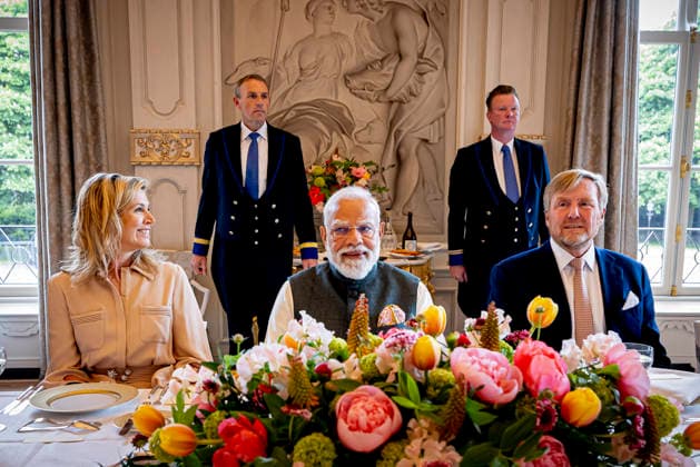 16-05-2026 HtB Queen Maxima and King Willem-Alexander during a meeting with Prime Minister Narendra Modi of the Republic of India at palace Huis ten Bosch in The Hague. Â  Copyright: xPPEx