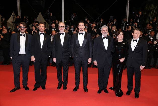 Cannes - Paper Tiger Red Carpet (L-R) Scott Morris, guest, Anthony Katagas, Adam Driver, James Gray, Miles Teller and Rodrigo Teixeira attend the Paper Tiger screening on the red carpet during the 79th annual Cannes Film Festival at Palais des Festivals on May 16, 2026 in Cannes, France. Photo by Jerome Domine ABACAPRESS.COM Cannes France  Copyright: xDominexJerome ABACAx