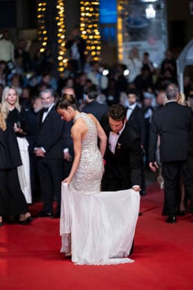 Cannes Paper Tiger Red Carpet EB US actress Keleigh Sperry and US actor Miles Teller during Paper Tiger Red Carpet during the 79th Cannes Film Festival in Cannes, France on May 16, 2026. Photo by Eliot Blondet ABACAPRESS.COM Cannes France France  Copyright: xBlondetxEliot ABACAx
