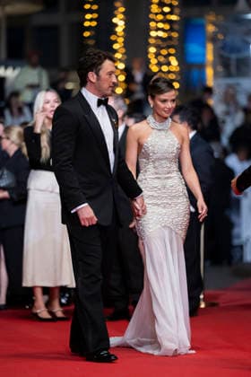 Cannes Paper Tiger Red Carpet EB US actress Keleigh Sperry and US actor Miles Teller during Paper Tiger Red Carpet during the 79th Cannes Film Festival in Cannes, France on May 16, 2026. Photo by Eliot Blondet ABACAPRESS.COM Cannes France France  Copyright: xBlondetxEliot ABACAx