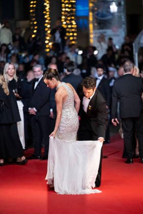 Cannes Paper Tiger Red Carpet EB US actress Keleigh Sperry and US actor Miles Teller during Paper Tiger Red Carpet during the 79th Cannes Film Festival in Cannes, France on May 16, 2026. Photo by Eliot Blondet ABACAPRESS.COM Cannes France France  Copyright: xBlondetxEliot ABACAx