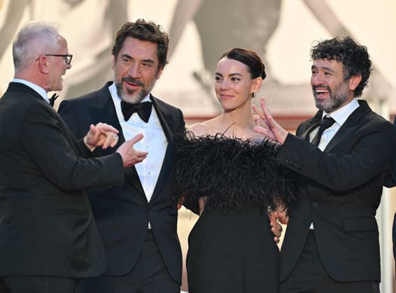 79th Cannes Film Festival: El ser querido (The Beloved) screening CANNES, FRANCE - MAY 16: (L to R) Cannes film festival director Thierry Fremaux, Spanish film director Rodrigo Sorogoyen, Spanish actress Victoria Luengo and Spanish actor Javier Bardem leaves after screening the screening of the film El ser querido (The Beloved) at the 79th edition of the Cannes Film Festival in Cannes, France on May 16, 2026. Mustafa Yalcin Anadolu Cannes France. Editorial use only. Please get in touch for any other usage.  Copyright: x2026xAnadoluxMustafaxYalcinx