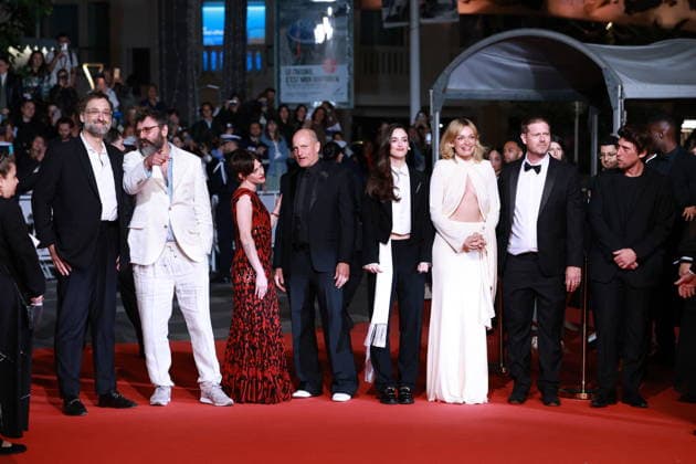 Cannes - Full Phil Red Carpet Eric Wareheim, Emma Mackey, Kristen Stewart, Quentin Dupieux, Woody Harrelson, Tim Heidecker and Charlotte Le Bon attend the Full Phil screening on the red carpet during the 79th annual Cannes Film Festival at Palais des Festivals on May 16, 2026 in Cannes, France. Photo by Jerome Domine ABACAPRESS.COM Cannes France  Copyright: xDominexJerome ABACAx