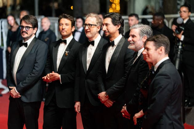 May 16, 2026, Cannes, France: Miles Teller, James Gray, Adam Driver, Anthony Katagas, Raffaella Leone and Scott Morris attend the Paper Tiger screening during the 79th annual Cannes Film Festival at Palais des Festivals on May 16, 2026 in Cannes, France. Cannes France  - ZUMAs197 20260516_aaa_s197_373 Copyright: xLounisxTiarx