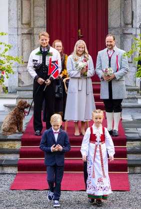 17-05-2026 Skaugum Princess Mette-Marit and Prince Sverre Magnus and Prince Haakon celebrating the national day at the residence in Skaugum in Asker, Norway. Â  Copyright: xPPEx