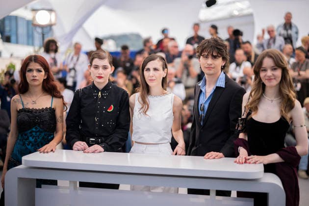 Cannes I ll Be Gone in June Photocall EB Canadian actress and costume designer Bianca Dumais, German actress Naomi Cosma, German director and writer Katharina Rivilis, US actor David Flores and US actress Rebecca Schulz during a photocall of the film I ll Be Gone in June at the 79th edition of the Cannes Film Festival in Cannes, southern France on May 17, 2026. Photo by Eliot Blondet ABACAPRESS.COM Cannes France France  Copyright: xBlondetxEliot ABACAx