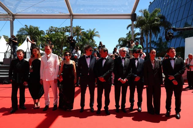 May 17, 2026, Cannes, Cote D azur, France: Cast of whom LAETITIA PANSANEL, FELIX LEFEBVRE, LARS EIDINGER, director LASZLO NEMES, GILLES LELLOUCHE, PATRICK MCDONNELL, LOUISE BOURGOIN, HORTENSE DE GROMARD, OLIVIER DEMANGEL and guest on the red carpet for the screening of MOULIN at the 79th Annual Cannes Film Festival at Palais des Festivals in Cannes, France Cannes France  - ZUMAc179 20260517_zep_c179_047 Copyright: xMickaelxChavetx