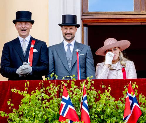 17-05-2026 Oslo Prince Sverre Magnus, Crown Princess Mette-Marit, Crown Prince Haakon during the national day on the balcony of the royal palace in Oslo. Â  Copyright: xPPEx