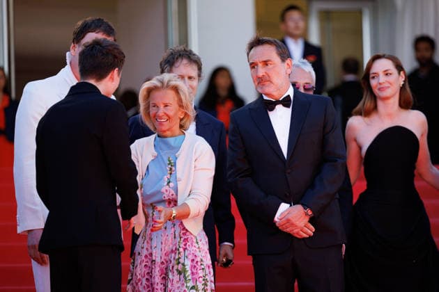 Felix Lefebvre, Iris Knobloch, Gilles Lellouche, Louise Bourgoin Montée des marches du film Moulin lors du 79ème Festival International du Film de Cannes, le 17 mai 2026 Jacovides Moreau Bestimage Red carpet for Moulin at the 79th Cannes International Film Festival on May 17, 2026 Cannes France  Copyright: xJACOVIDES-MOREAUx xBESTIMAGExJACOVIDES-MOREAUx xBESTIMAGEx