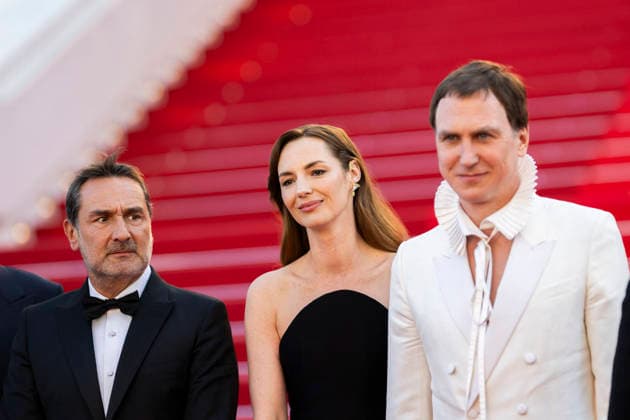 Cannes Moulin Red Carpet EB Louise Bourgoin, Gilles Lellouche, Lars Eidinger depart the Moulin screening during the 79th annual Cannes Film Festival at Palais des Festivals on May 17, 2026 in Cannes, France. Photo by Eliot Blondet ABACAPRESS.COM Cannes France France  Copyright: xBlondetxEliot ABACAx