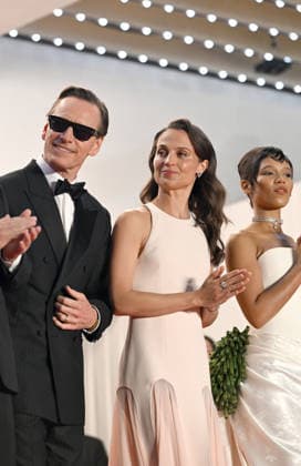 79ème Festival International du Film de Cannes Montée des marches du film Hope 79th International Cannes Film Festival Red Carpet with Hope cast 456270 2026 05 17 Vikander, Alicia Russell, Taylor Fassbender, Michael  Copyright: xSergexArnalx xStarfacex STAR_456270_004