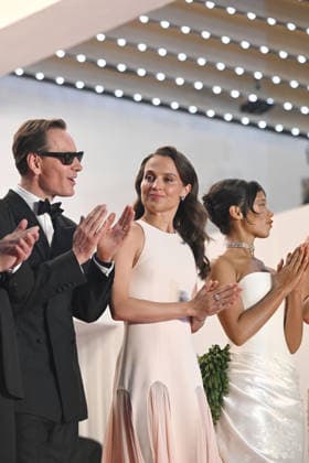 79ème Festival International du Film de Cannes Montée des marches du film Hope 79th International Cannes Film Festival Red Carpet with Hope cast 456270 2026 05 17 Vikander, Alicia Russell, Taylor Fassbender, Michael  Copyright: xSergexArnalx xStarfacex STAR_456270_005