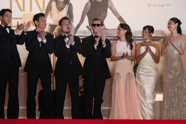 Cannes Hope screening NG Go Soo, Hwang Jeong-min, Na Hong-jin, Michael Fassbender, Alicia Vikander, Taylor Russell and Hoyeon Jung attending the ‘Hope’ Screening and Red Carpet at Palais Des Festivals in Cannes, France on May 17 2026 as part of the 79th Cannes Film Festival. Photo by Nicolas Genin ABACAPRESS.COM Cannes France  Copyright: xGeninxNicolas ABACAx